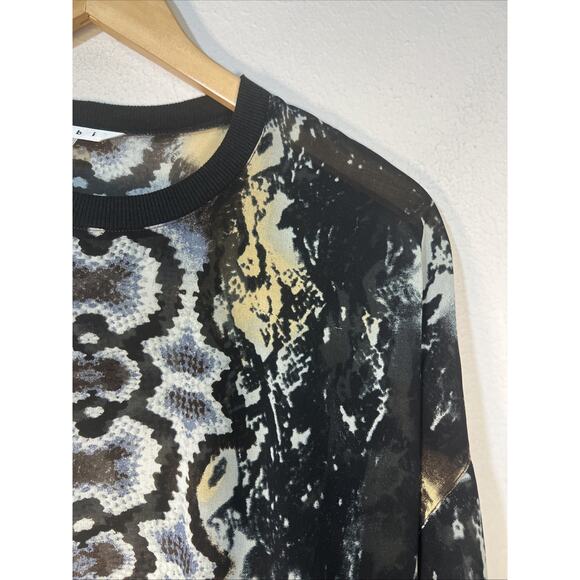 Cabi x Small Snakeskin Sheer Pullover Dressed Up Blouse Phyton #572 Size XS - Picture 3 of 8